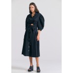 Funky Buddha Φούστα Μidi Γυναικεία (FBL011-101-14-BLACK)
