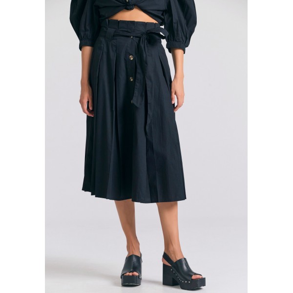 Funky Buddha Φούστα Μidi Γυναικεία (FBL011-101-14-BLACK)