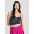 Funky Buddha Γυναικείο Αμάνικο Crop Top Πολύχρωμο