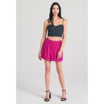 Funky Buddha Γυναικείο Αμάνικο Crop Top Πολύχρωμο