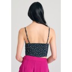 Funky Buddha Γυναικείο Αμάνικο Crop Top Πολύχρωμο