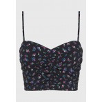 Funky Buddha Γυναικείο Αμάνικο Crop Top Πολύχρωμο