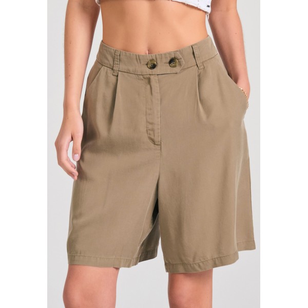 Funky Buddha Lyocell Βερμούδα Casual Γυναικεία (FBL011-102-03-OREGANO)
