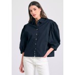Funky Buddha Πουκάμισο Κοντομάνικο Γυναικείο (FBL011-102-05-BLACK)