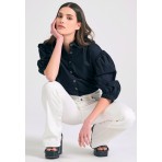 Funky Buddha Πουκάμισο Κοντομάνικο Γυναικείο (FBL011-102-05-BLACK)