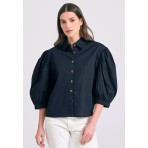 Funky Buddha Πουκάμισο Κοντομάνικο Γυναικείο (FBL011-102-05-BLACK)