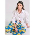 Funky Buddha Πουκάμισο Κοντομάνικο Γυναικείο (FBL011-102-05-WHITE)