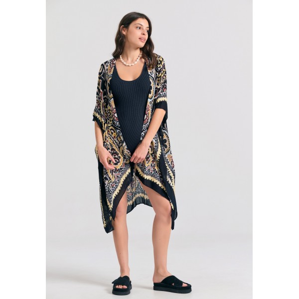 Funky Buddha Ethnic Look Κιμονό Γυναικείο (FBL011-102-10-BLACK)
