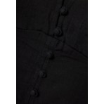 Funky Buddha Linen Blend Γυναικεία Αμάνικη Crop Top Μπλούζα Μαύρη