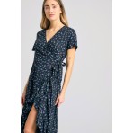Funky Buddha Γυναικείο Κοντομάνικο Φόρεμα Midi Πολύχρωμο