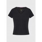 Funky Buddha Γυναικείο Κοντομάνικο T-Shirt Μαύρο