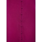 Funky Buddha Linen Blend Γυναικείο Αμάνικο Φόρεμα Midi Ματζέντα