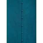 Funky Buddha Linen Blend Γυναικείο Αμάνικο Φόρεμα Midi Πετρόλ