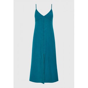 Funky Buddha Linen Blend Φόρεμα Midi Γυναικείο (FBL011-106-13-PEACOCK)