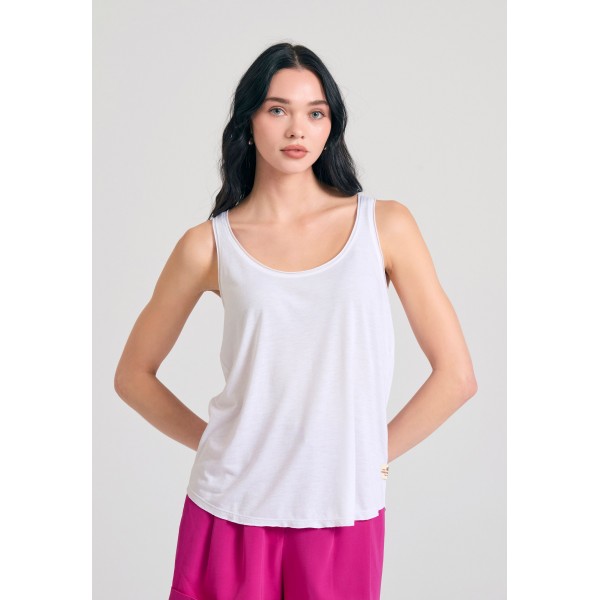 Funky Buddha Μπλούζα Αμάνικη Γυναικεία (FBL011-107-04-WHITE)