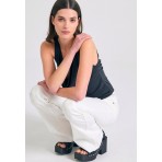 Funky Buddha Ντραπέ Μπλούζα Αμάνικη Γυναικεία (FBL011-107-17-BLACK)