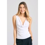 Funky Buddha Ντραπέ Μπλούζα Αμάνικη Γυναικεία (FBL011-107-17-WHITE)