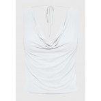 Funky Buddha Ντραπέ Μπλούζα Αμάνικη Γυναικεία (FBL011-107-17-WHITE)
