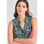 Funky Buddha Φλοράλ Πουκάμισο Αμάνικο Γυναικείο (FBL011-108-05-BLACK)