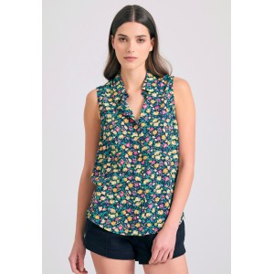 Funky Buddha Φλοράλ Πουκάμισο Αμάνικο Γυναικείο (FBL011-108-05-BLACK)