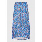 Funky Buddha Φλοράλ Φούστα Μidi Γυναικεία (FBL011-108-14-ELECTRIC-INDIGO)