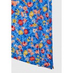 Funky Buddha Φλοράλ Φούστα Μidi Γυναικεία (FBL011-108-14-ELECTRIC-INDIGO)