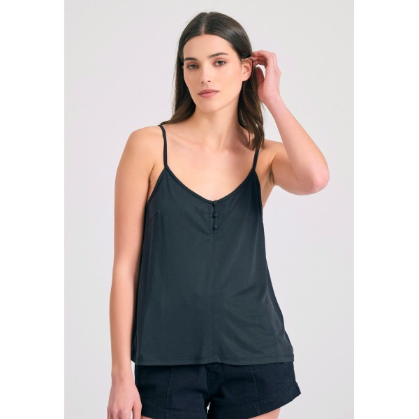 Funky Buddha Μπλούζα Αμάνικη Γυναικεία (FBL011-109-17-BLACK)