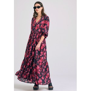 Funky Buddha Loose Fit Φόρεμα Maxi Γυναικείο (FBL011-110-13-RASPBERRY)