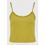 Funky Buddha Γυναικείο Αμάνικο Crop Top Λαχανί