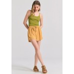 Funky Buddha Γυναικείο Αμάνικο Crop Top Λαχανί