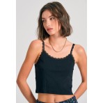 Funky Buddha Γυναικείο Αμάνικο Crop Top Μαύρο