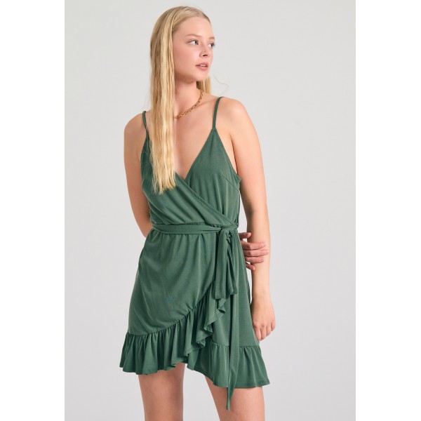 Funky Buddha Φόρεμα Mini Γυναικείο (FBL011-111-13-FOREST-GREEN)