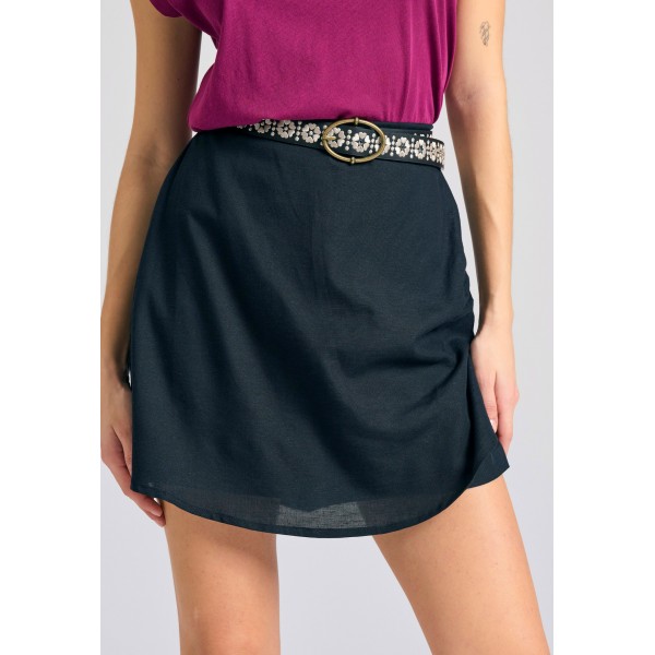 Funky Buddha Linen Blend Skort Casual Γυναικείο (FBL011-112-03-BLACK)