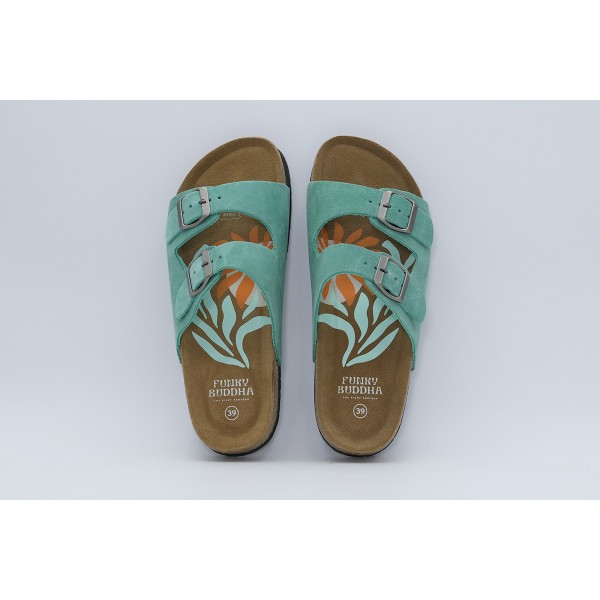Funky Buddha Suede Σανδάλια (FBL011-112-08-CARIBBEAN-GREEN)