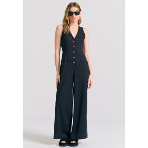 Funky Buddha Lyocell Blend Ολόσωμη Φόρμα Γυναικεία (FBL011-112-12-BLACK)