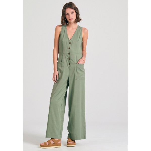 Funky Buddha Lyocell Blend Ολόσωμη Φόρμα Γυναικεία (FBL011-112-12-HUNTER-GREEN)