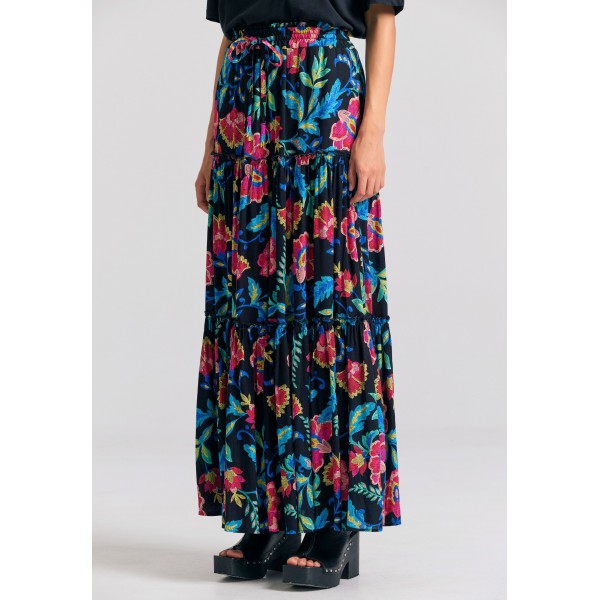 Funky Buddha Φούστα Maxi Γυναικεία (FBL011-112-14-BLACK)