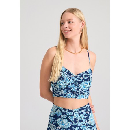 Funky Buddha Εμπριμέ Crop Top Αμάνικο Γυναικείο 