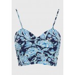 Funky Buddha Γυναικείο Αμάνικο Crop Top Εμπριμέ