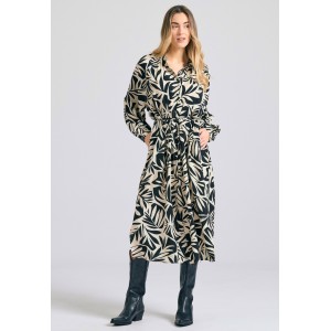 Funky Buddha Φόρεμα Midi Γυναικείο (FBL011-115-13-BLACK)