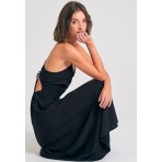 Funky Buddha Lyocell Φόρεμα Midi Γυναικείο (FBL011-116-13-BLACK)