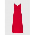 Funky Buddha Lyocell Blend Φόρεμα Midi Γυναικείο (FBL011-116-13-TRUE-RED)