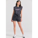 Funky Buddha Γυναικείο Αθλητικό Σορτς Ανθρακί