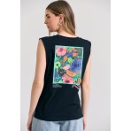 Funky Buddha Graphic Frame Γυναικεία Αμάνικη Μπλούζα Λευκή