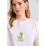 Funky Buddha Vintage Γυναικεία Αμάνικη Μπλούζα Λευκή
