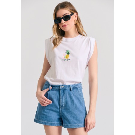 Funky Buddha Vintage Μπλούζα Αμάνικη Γυναικεία 
