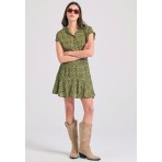 Funky Buddha Floral Γυναικεία Φούστα Mini Χακί