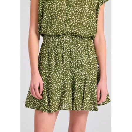 Funky Buddha Floral Γυναικεία Φούστα Mini Χακί