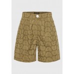 Funky Buddha Embroidery Γυναικείο Casual Σορτς Λαδί