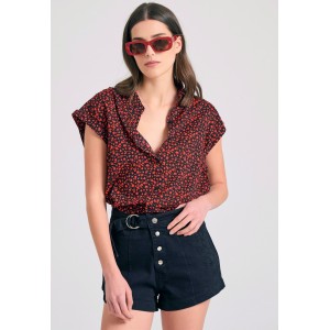 Funky Buddha Πουκάμισο Κοντομάνικο Γυναικείο (FBL011-119-05-BLACK)